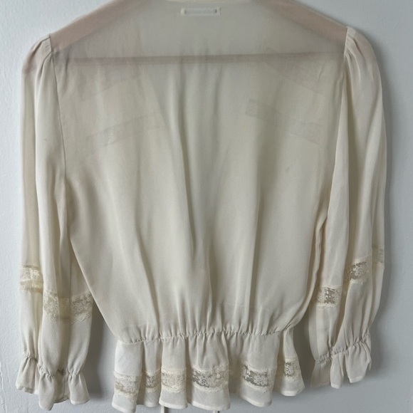 Reformation deep v blouse with tie - Picture 2 of 7